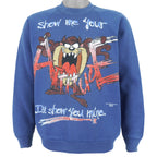 Looney Tunes (Jerzees) - Tasmanian Devils Spell-Out Sweatshirt 1995 Large Vintage Retro