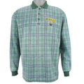 Guess - Green Plaid 1/4 Button Sweatshirt 1990s Large Vintage Retro