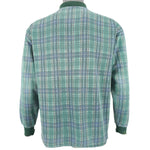 Guess - Green Plaid 1/4 Button Sweatshirt 1990s Large Vintage Retro