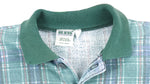 Guess - Green Plaid 1/4 Button Sweatshirt 1990s Large Vintage Retro