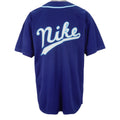 Nike - Blue Spell-Out Button-Up Jersey 1990s Medium Vintage Retro