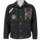 Rocawear - Black Spell-Out Button-Up Jacket 1999 Medium Vintage Retro