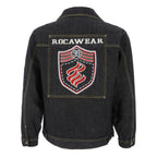 Rocawear - Black Spell-Out Button-Up Jacket 1999 Medium Vintage Retro