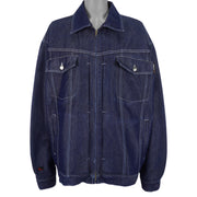 FUBU - Blue Jean Zip-Up Jacket 1990s XX-Large Vintage Retro