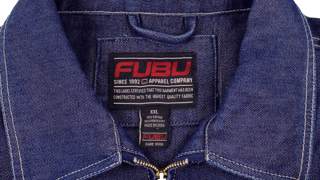 FUBU - Blue Jean Zip-Up Jacket 1990s XX-Large Vintage Retro