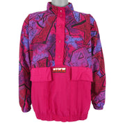 Nike - Pink Patterned 1/2 Button-Up Pullover Jacket 1990s Large Vintage Retro