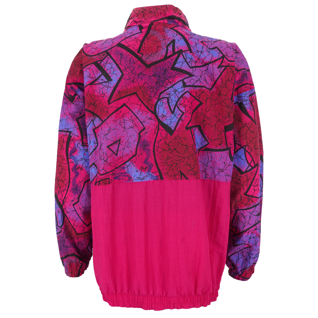 Nike - Pink Patterned 1/2 Button-Up Pullover Jacket 1990s Large Vintage Retro