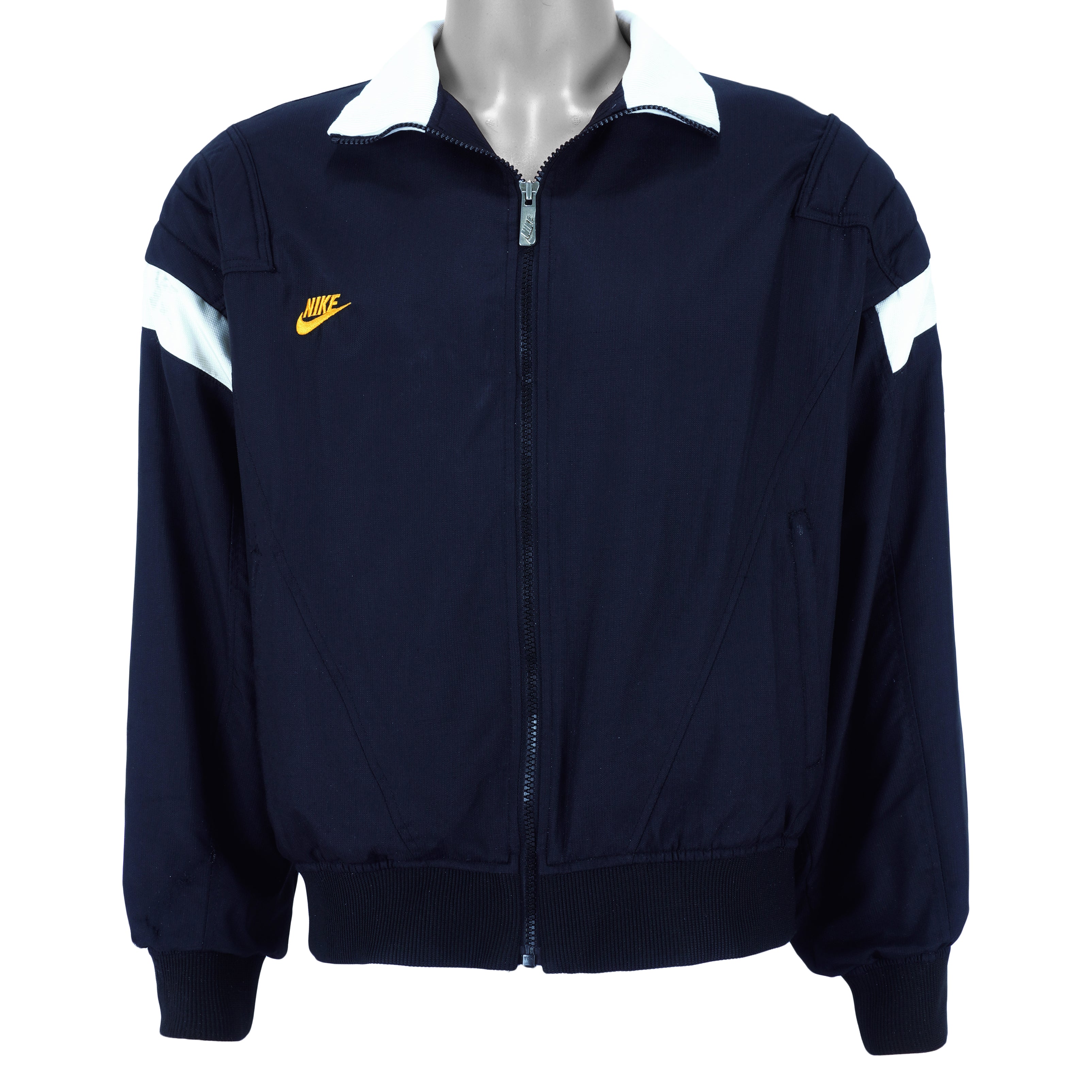 Nike - Blue with White Geo Tech Windbreaker 1990s Large Vintage Retro