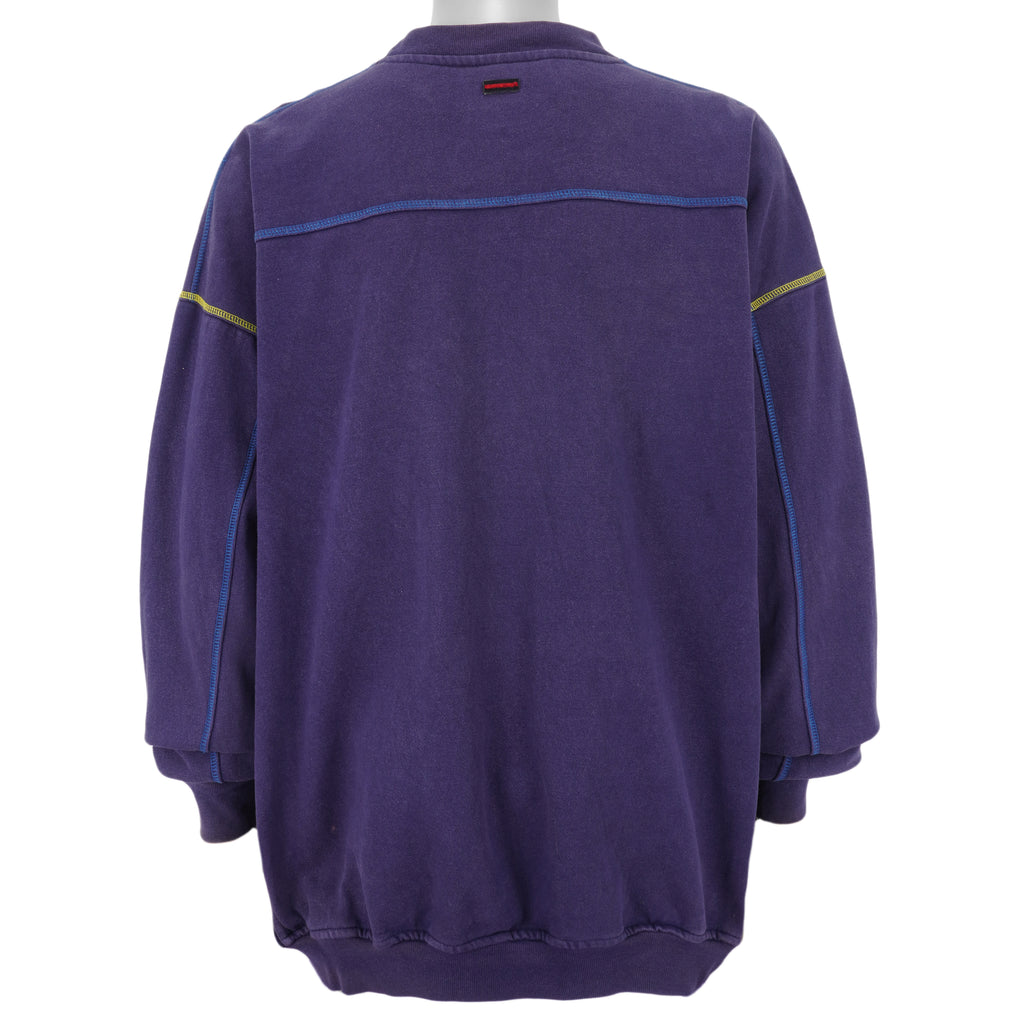 FUBU - Blue Big Spell-Out Crew Neck Sweatshirt 1990s XX-Large Vintage Retro