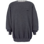 Nike - Dark Grey Classic Logo Crew Neck Sweatshirt 1990s X-Large Vintage Retro