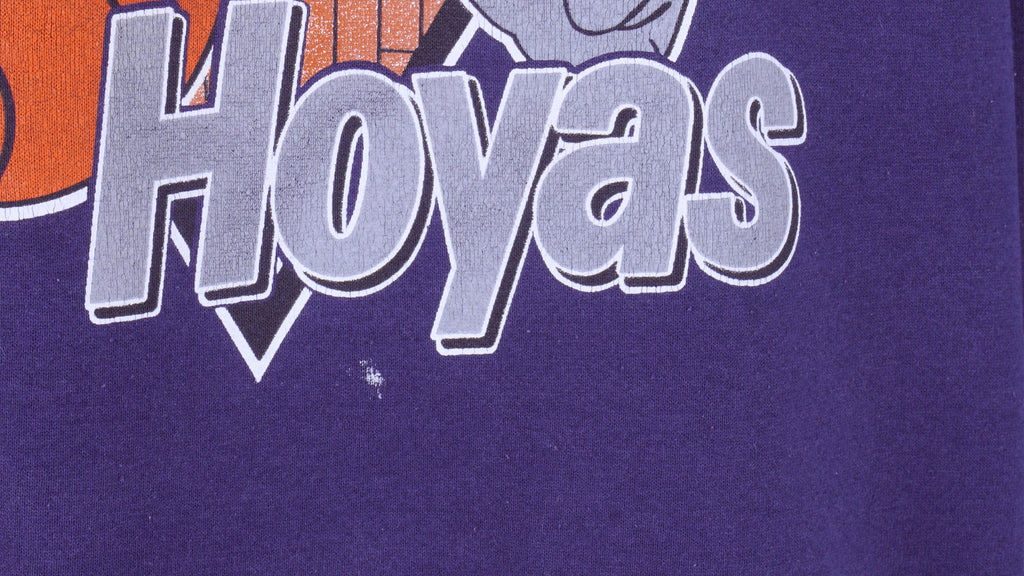 NCAA (Jerzees) - Georgetown Hoyas Spell-Out Crew Neck Sweatshirt 1990s X-Large Vintage Retro Football College