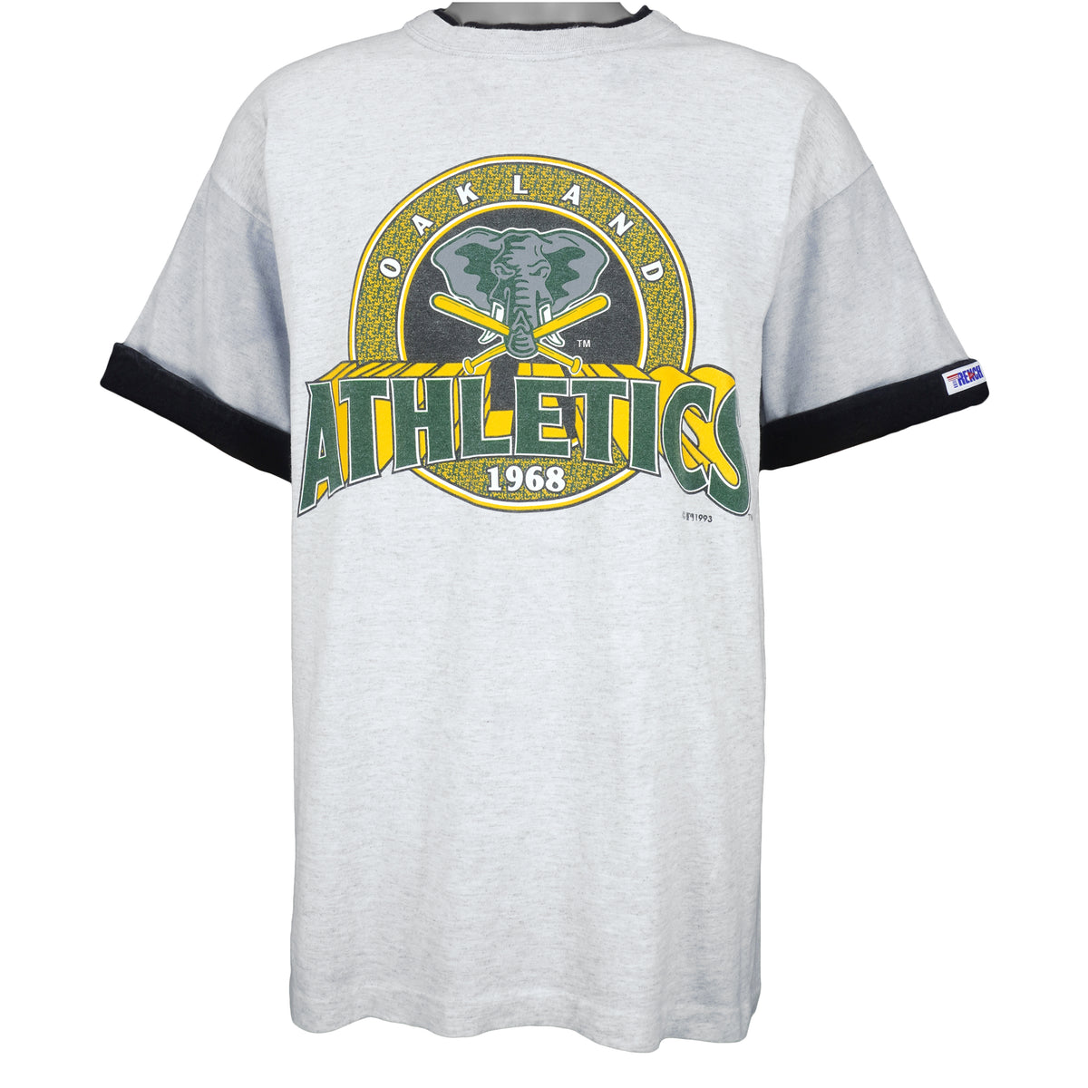 MLB (Trench) - Oakland Athletics Spell-Out T-Shirt 1993 X-Large Vintage Retro Baseball