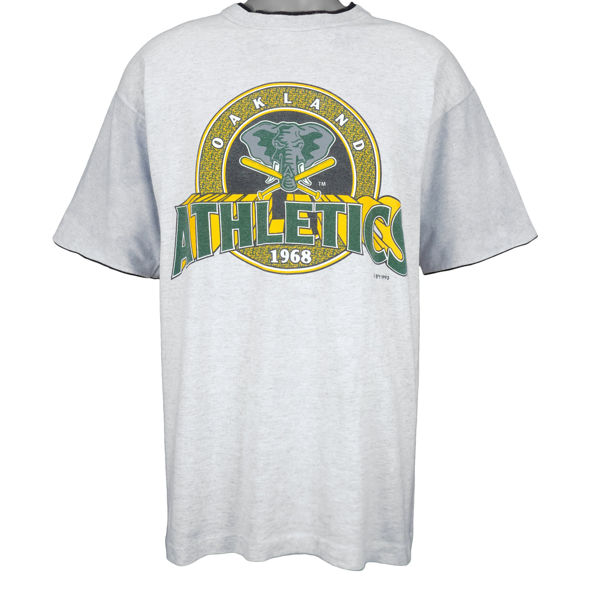 MLB (Trench) - Oakland Athletics Spell-Out T-Shirt 1993 X-Large Vintage Retro Baseball