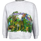 Vintage (Hanes) - Grey Rain Forest Crew Neck Sweatshirt 1990s Medium Vintage Retro