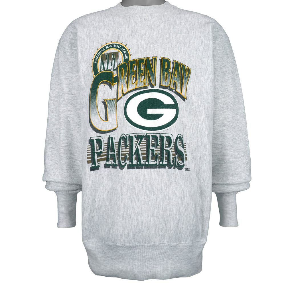 NFL (Trench) - Green Bay Packers Crew Neck Sweatshirt 1990s X-Large Vintage Retro Football