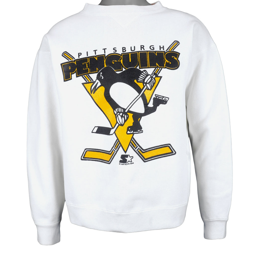 Starter - Pittsburgh Penguins Crew Neck Sweatshirt 1989 Medium Vintage Retro Hockey