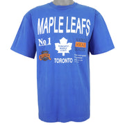NHL (Waves) - Toronto Maple Leafs Spell-Out T-Shirt 1989 Medium Vintage Retro Hockey