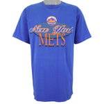MLB (True-Fan) - New York Mets Spell-Out T-Shirt 1995 Large Vintage Retro Baseball
