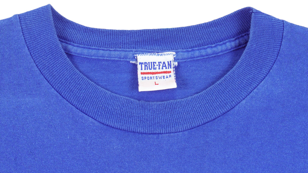 MLB (True-Fan) - New York Mets Spell-Out T-Shirt 1995 Large Vintage Retro Baseball