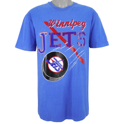 NHL - Winnipeg Jets Spell-Out T-Shirt 1990s Large