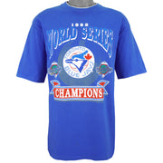MLB (Waves) - Toronto Blue Jays Big Spell-Out T-Shirt 1992 Large Vintage Retro Baseball