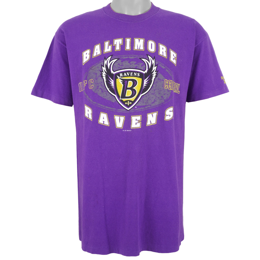 Reebok - Baltimore Ravens Spell-Out T-Shirt 1996 Large Vintage Retro Football