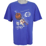NBA (League Leader) - Orlando Magic & Tasmanian Devils Spell-Out T-Shirt 1995 X-Large Vintage Retro Basketball