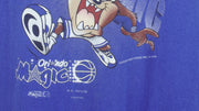 NBA (League Leader) - Orlando Magic & Tasmanian Devils Spell-Out T-Shirt 1995 X-Large Vintage Retro Basketball