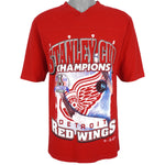 NHL (Sport Attack) - Detroit Red Wings Spell-Out T-Shirt 1998 Medium