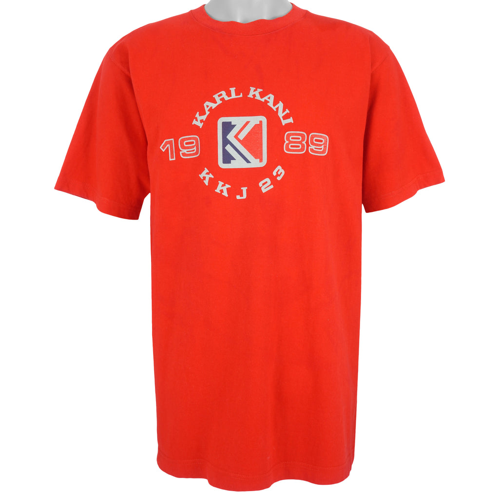 Karl Kani - Red Big Logo T-Shirt 1990s Large Vintage Retro