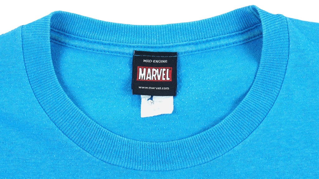 Marvel - Blue Spiderman and Friends T-Shirt Large Vintage Retro