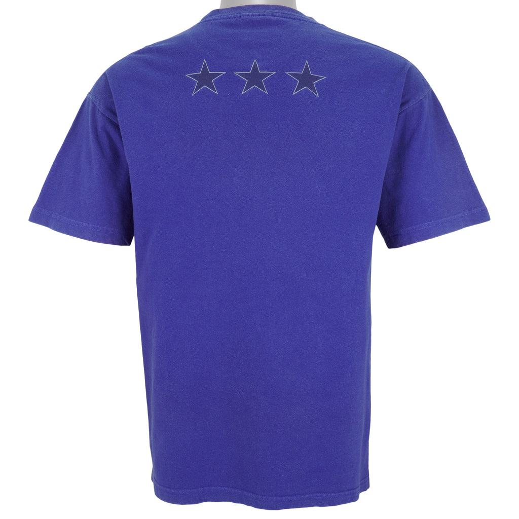 Tommy Hilfiger - Blue Spell-Out T-Shirt 1990s Medium Vintage Retro