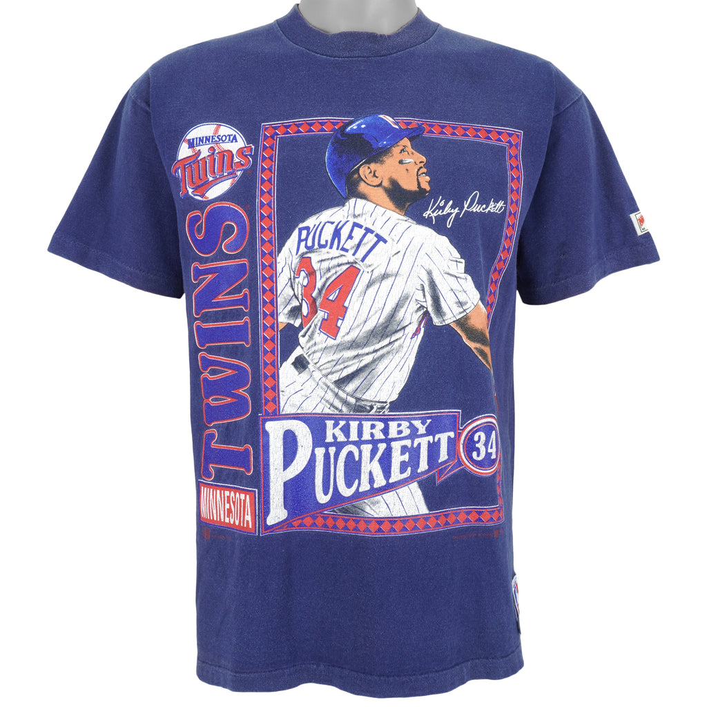 MLB (Nutmeg) - Minnesota Twins, Kirby Puckett T-Shirt 1990s Medium Vintage Retro Baseball
