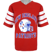 NFL (Logo 7) - New England Patriots Spell-Out Football Jersey 1990s Medium Vintage Retro Football