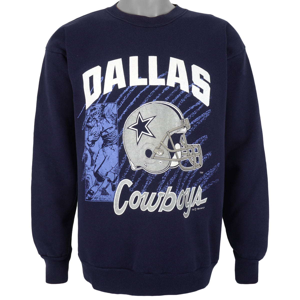 NFL (Tultex) - Dallas Cowboys Spell-Out Sweatshirt 1991 X-Large Vintage Retro Football
