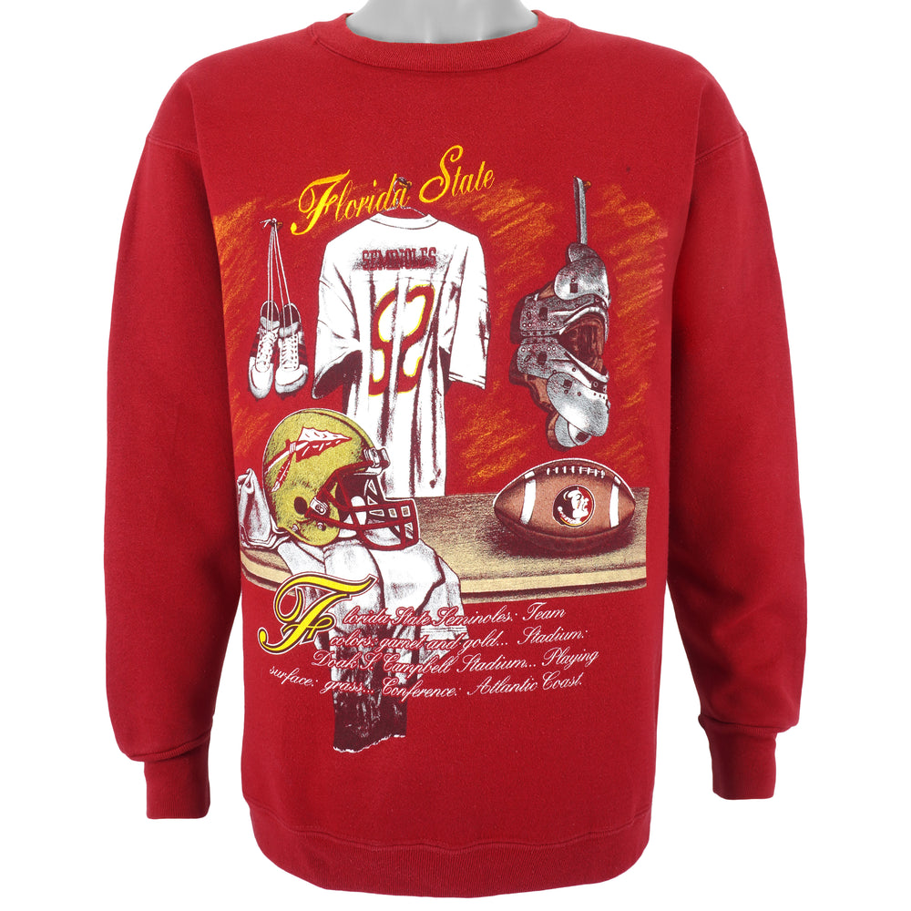 NCAA (Nutmeg) - Florida State Seminoles  Crew Neck Sweatshirt 1990s Large Vintage Retro Football College