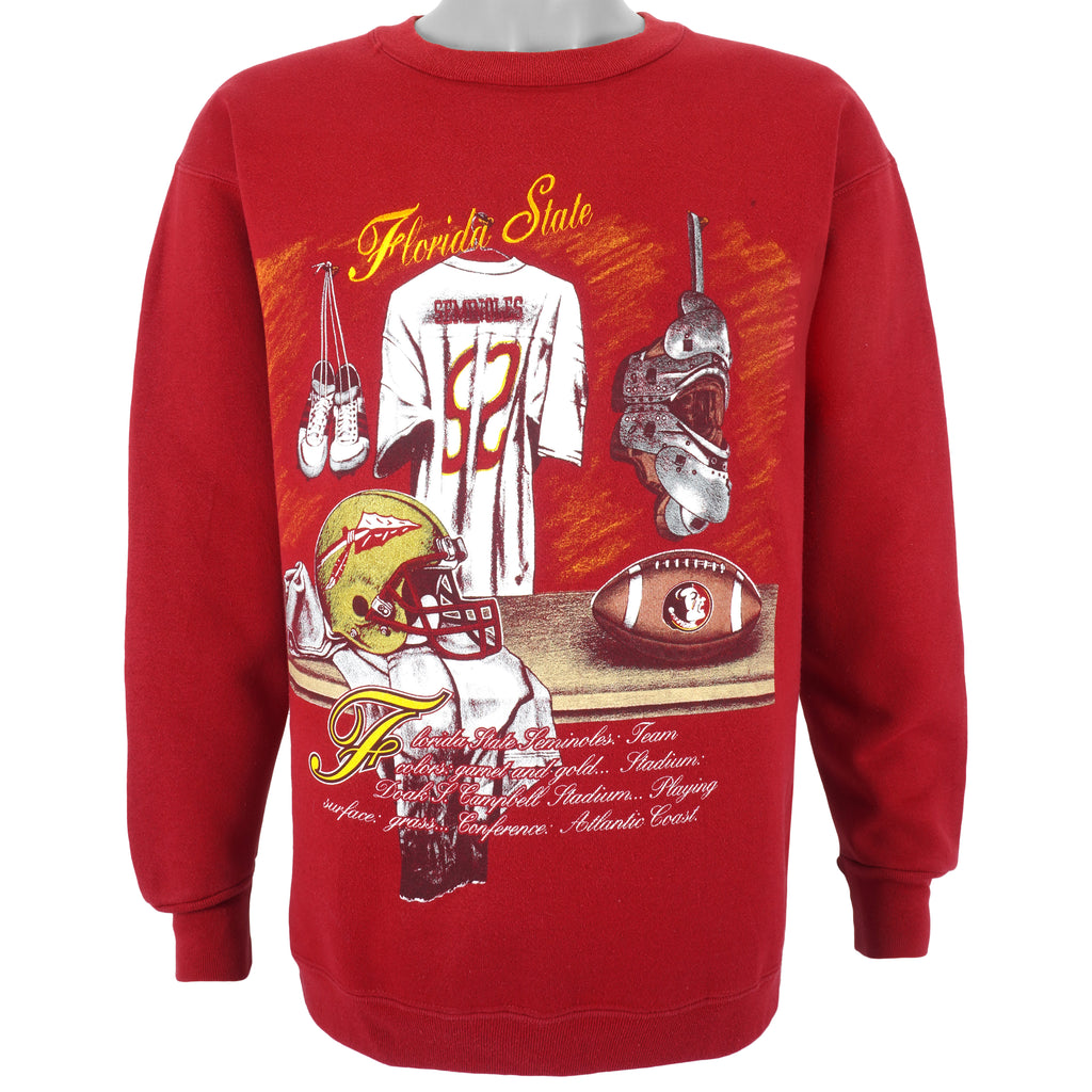 NCAA (Nutmeg) - Florida State Seminoles  Crew Neck Sweatshirt 1990s Large Vintage Retro Football College