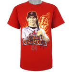 MLB (Jerzees) - Cleveland Indians, Grady Sizemore No.24 T-Shirt 2006 Medium Vintage Retro Baseball