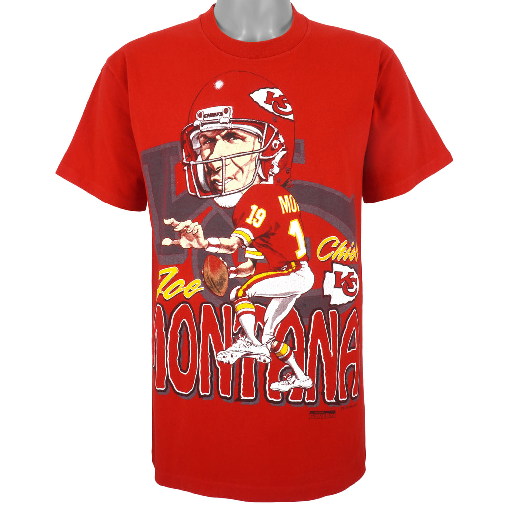 NFL (Artex) - Chiefs Joe Montana #19 T-Shirt 1993 Large Vintage Retro Football