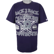 NFL (Logo 7) - Dallas Cowboys Back 2 Back Spell-Out T-Shirt 1994 Large Vintage Retro Football