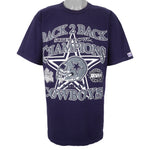 NFL (Logo 7) - Dallas Cowboys Back 2 Back Spell-Out T-Shirt 1994 Large Vintage Retro Football