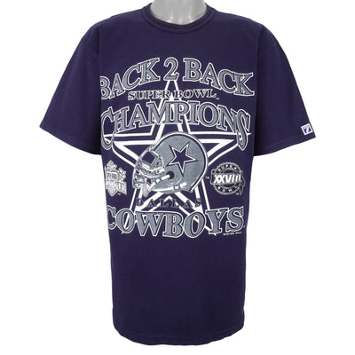 NFL (Logo 7) - Dallas Cowboys Back 2 Back Spell-Out T-Shirt 1994 Large