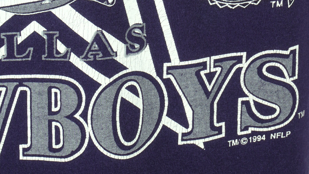 NFL (Logo 7) - Dallas Cowboys Back 2 Back Spell-Out T-Shirt 1994 Large Vintage Retro Football