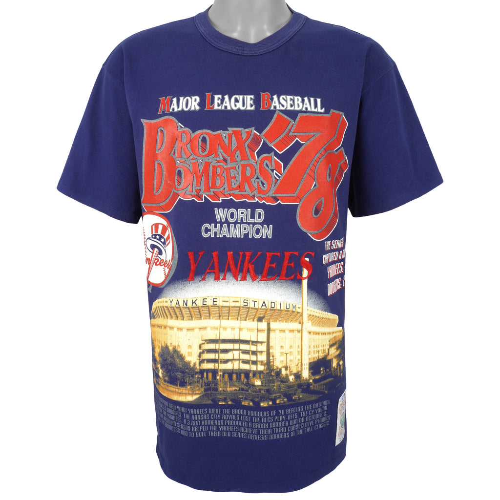 MLB (Team Rated) - New York Yankees Bronx Bombers T-Shirt 1990s Large Vintage Retro Baseball