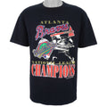 MLB (Belton) - Atlanta Braves Spell-Out T-Shirt 1992 Large Vintage Retro Baseball