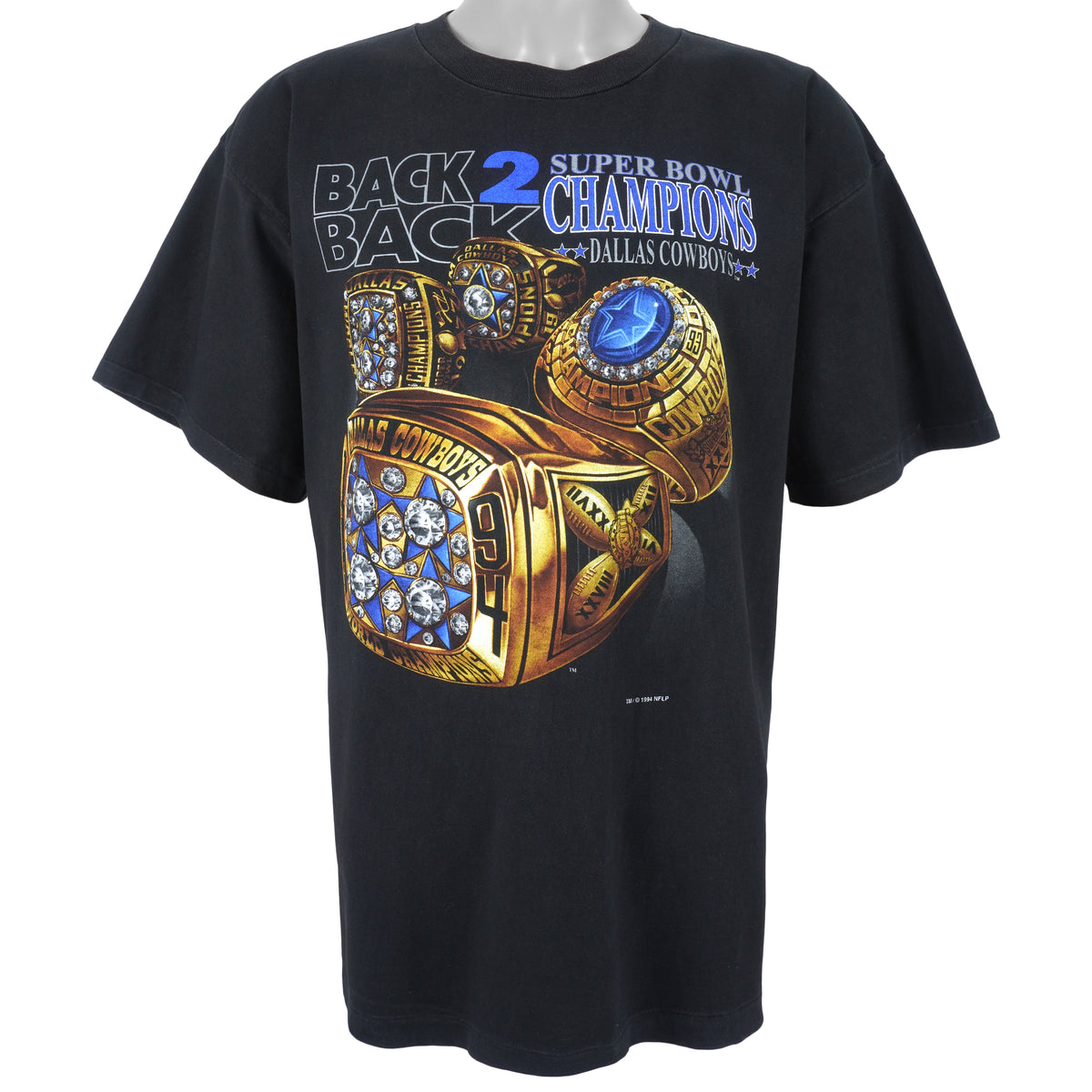 NFL (Salem) - Dallas Cowboys, Back to Back Spell-Out T-Shirt 1994 Large Vintage Retro Football