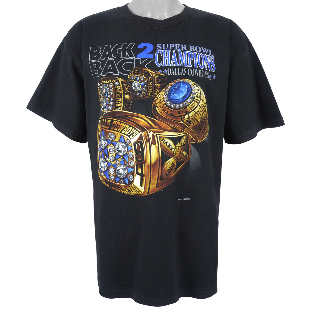 NFL (Salem) - Dallas Cowboys, Back to Back Spell-Out T-Shirt 1994 Large Vintage Retro Football