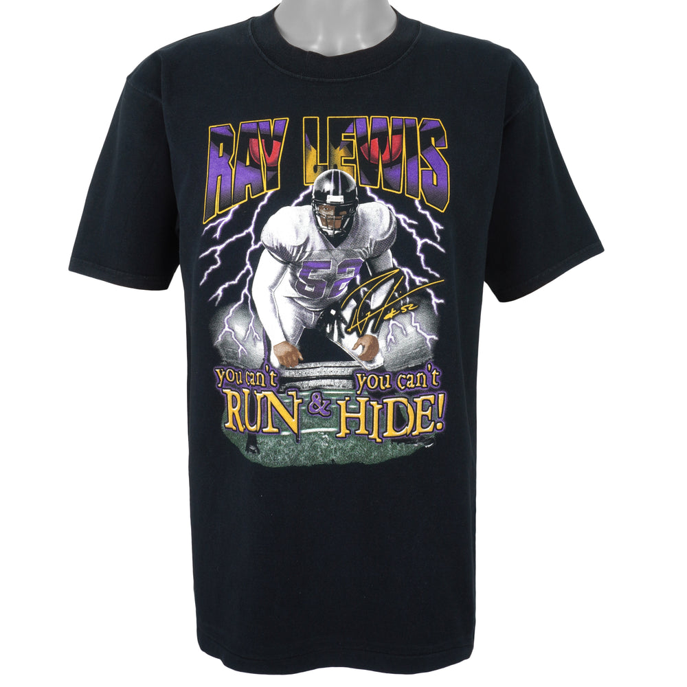 NFL (All Sport) - Baltimore Ravens, Ray Lewis Spell-Out T-Shirt 1990s Large Vintage Retro Football