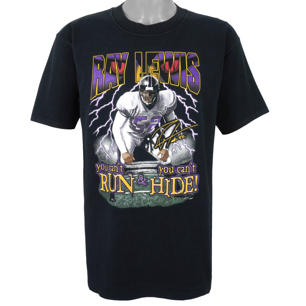 NFL (All Sport) - Baltimore Ravens, Ray Lewis Spell-Out T-Shirt 1990s Large Vintage Retro Football