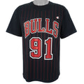 Champion - Chicago Bulls #91 Spell-Out T-Shirt 1990s Large Vintage Retro Basketball